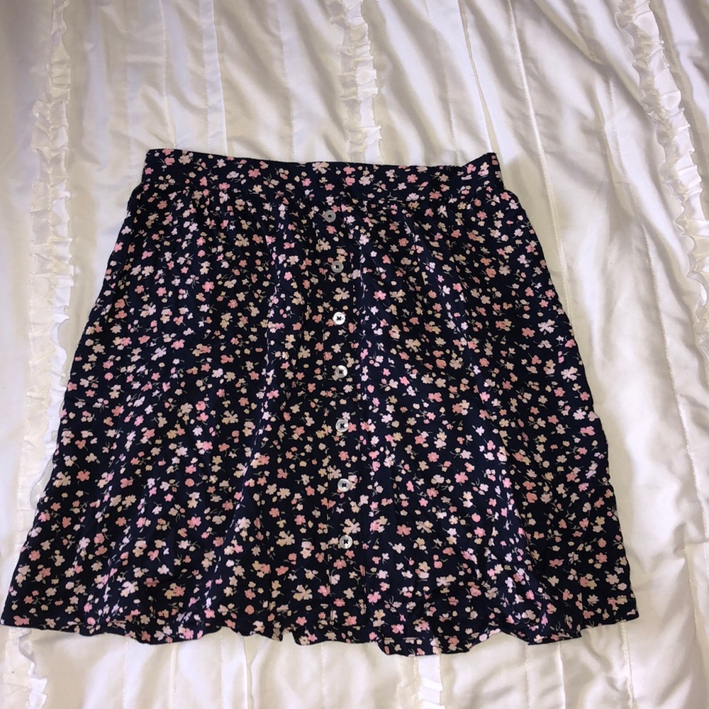 Hollister Floral Button Up Mini Skirt